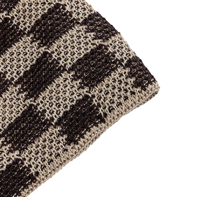 Two Tone Grid Design Beanie