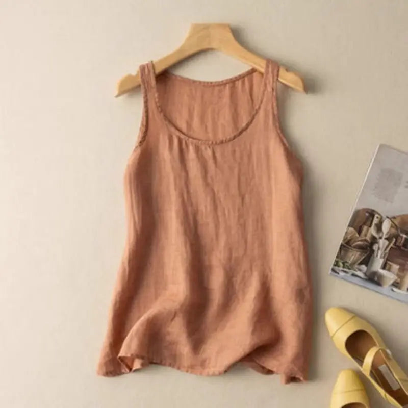 Cotton Linen Camisole Tank Top Women