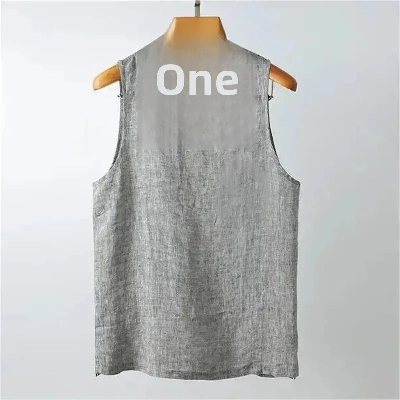 Men's Pure Linen Tank