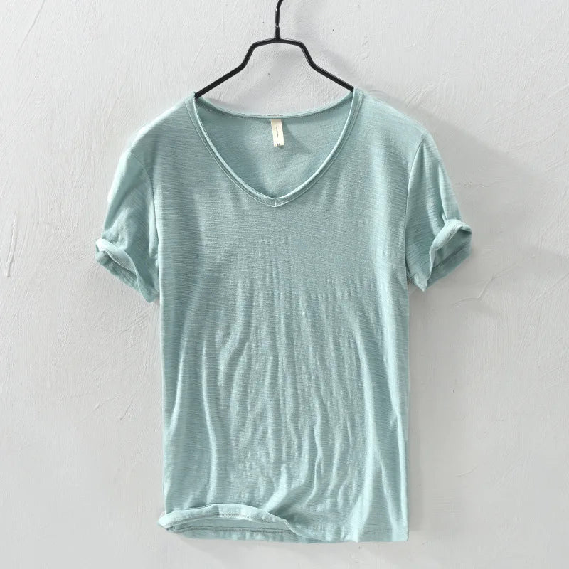Mens T Shirt Pure Color Bamboo Fiber