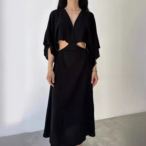 Langes Kleid aus Baumwoll-Leinen