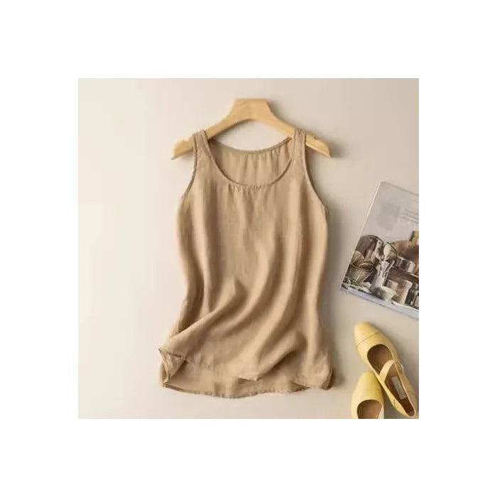 Cotton Linen Camisole Tank Top Women