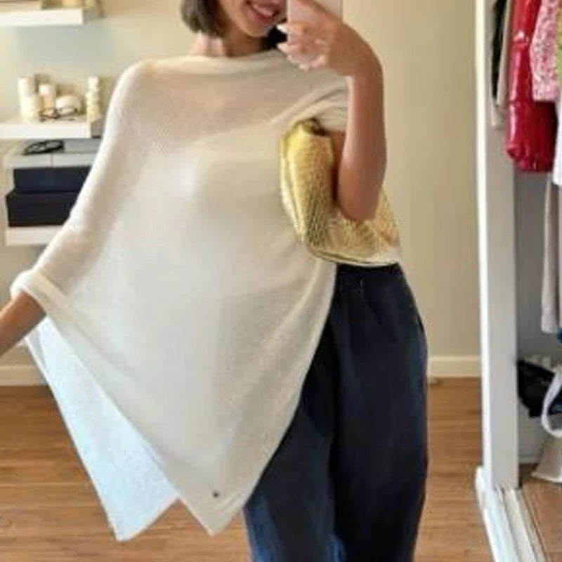 Irregular Knitted Cover-ups Crop Top - DreadLocos Shop