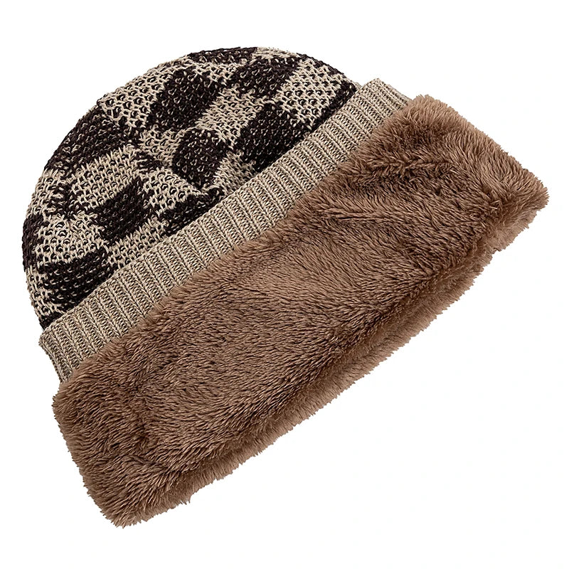 Two Tone Grid Design Beanie