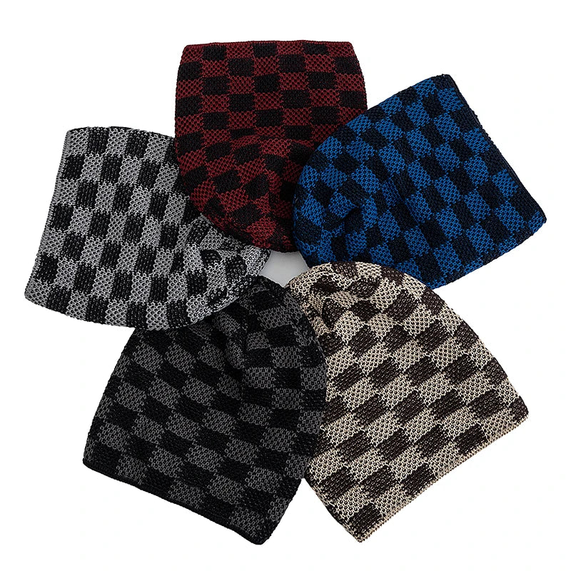Two Tone Grid Design Beanie