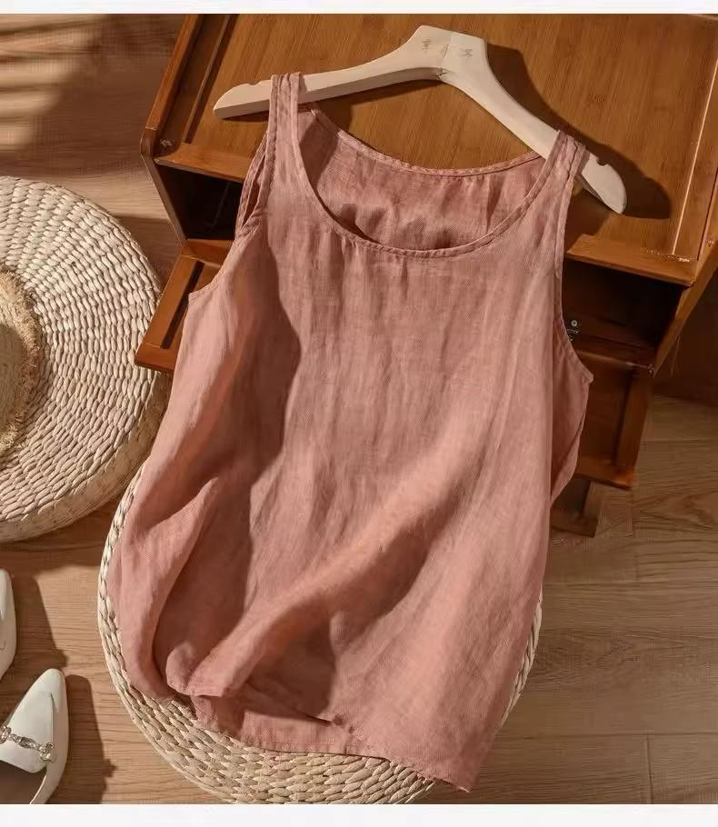 Cotton Linen Camisole Tank Top Women